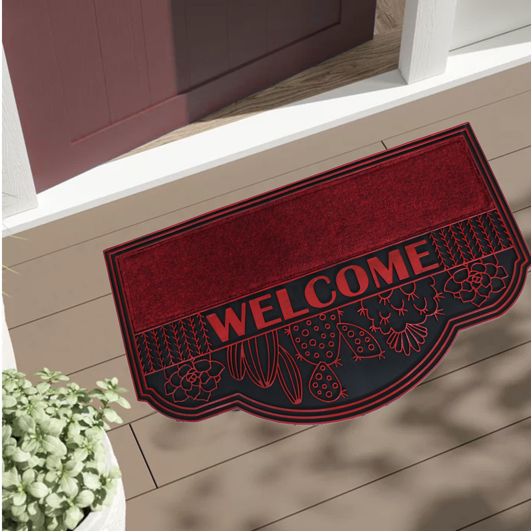 FLORAL WELCOME WITH CARPET DOOR MATS