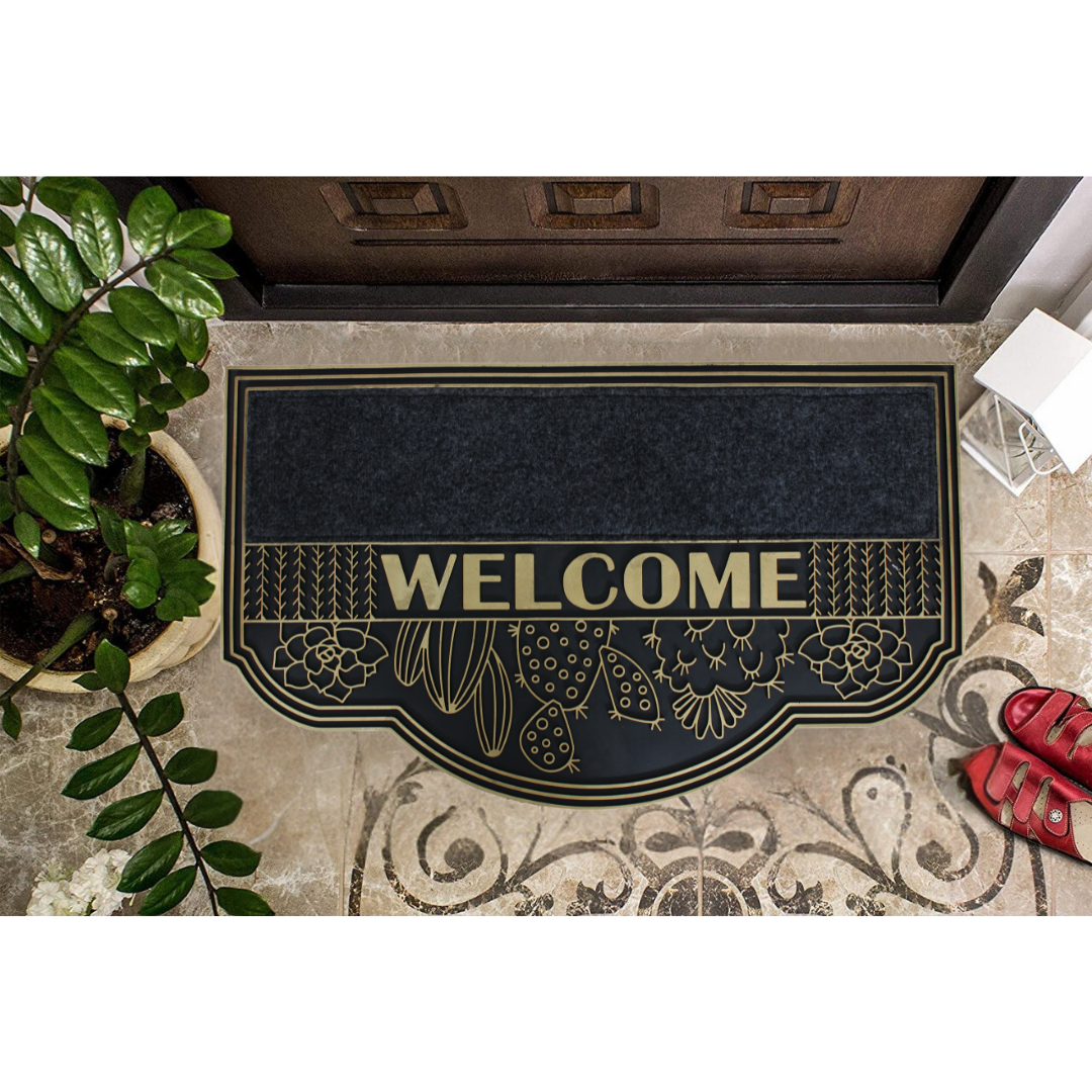 FLORAL WELCOME WITH CARPET DOOR MATS