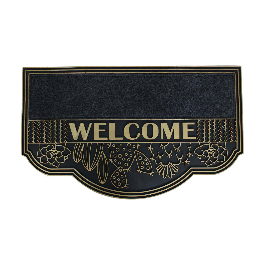 ROME FASHION WELCOME WITH CARPET INSIDE RUBBER DOOR MATS
